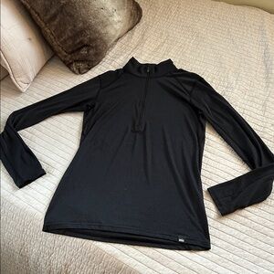 REI co-op men’s medium tall, dark charcoal, quarter zip, mock neck pullover